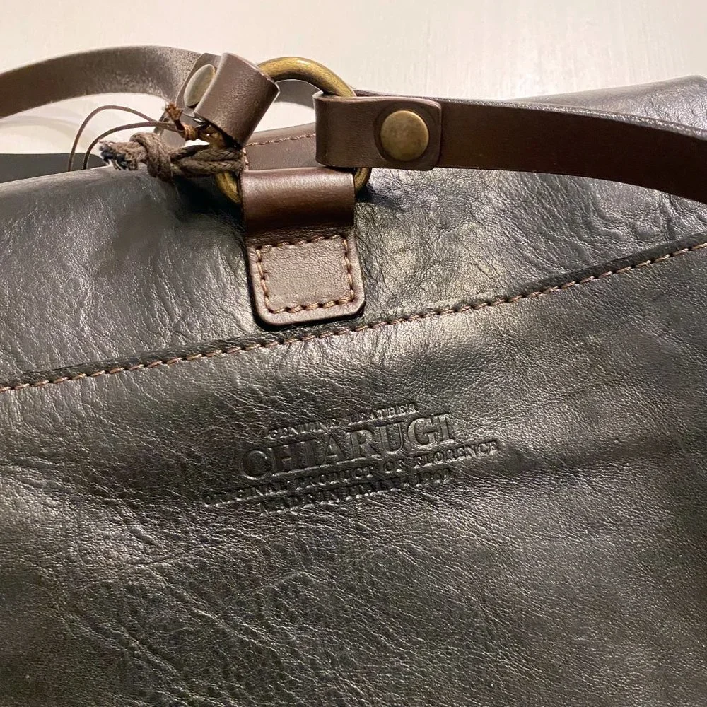 NWT Chiarugi Italy Italian Handmade Leather Men's Unisex Travel Backpack Bag‎